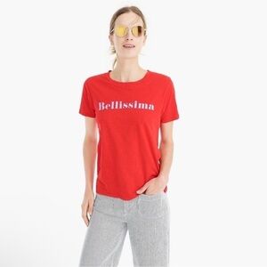 J. Crew Red 'Bellissima' Short Sleeve Tee